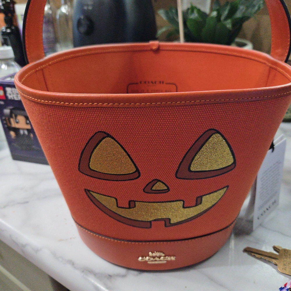 Coach Halloween Orange Bucket Bag